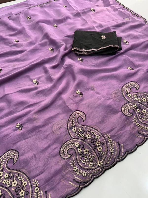 Vastrangan multi emrodairy work saree in bulk